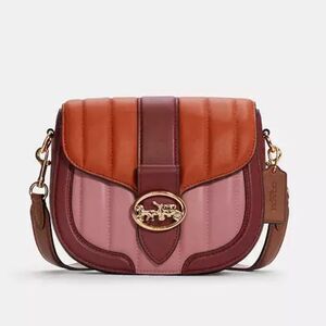 COACH Georgia Saddle Bag with Colorblock Puffy Quilting